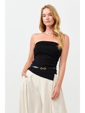 Leah Strapless Ruched Top | Black