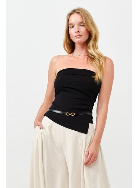 Leah Strapless Ruched Top | Black