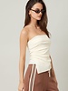 Leah Strapless Ruched Top | Cream