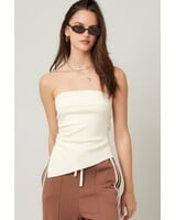 Leah Strapless Ruched Top | Cream