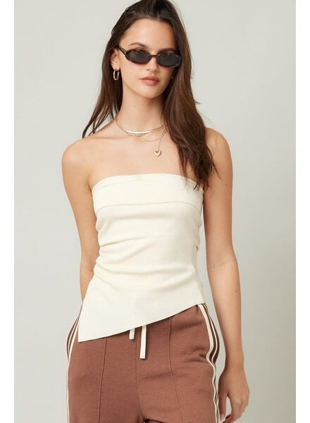 Leah Strapless Ruched Top | Cream