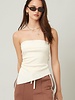 Leah Strapless Ruched Top | Cream
