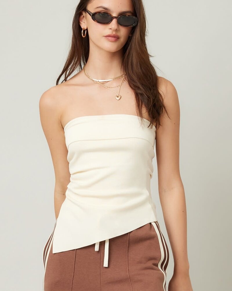 Leah Strapless Ruched Top | Cream