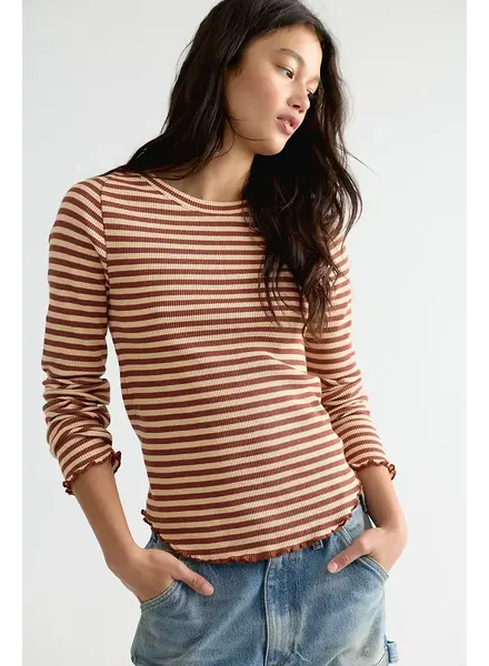 Free People Easy Does It Striped Tee | Brown