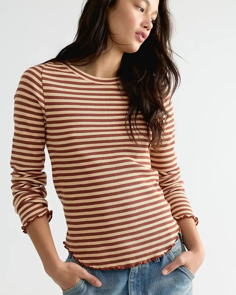 Free People Easy Does It Striped Tee | Brown