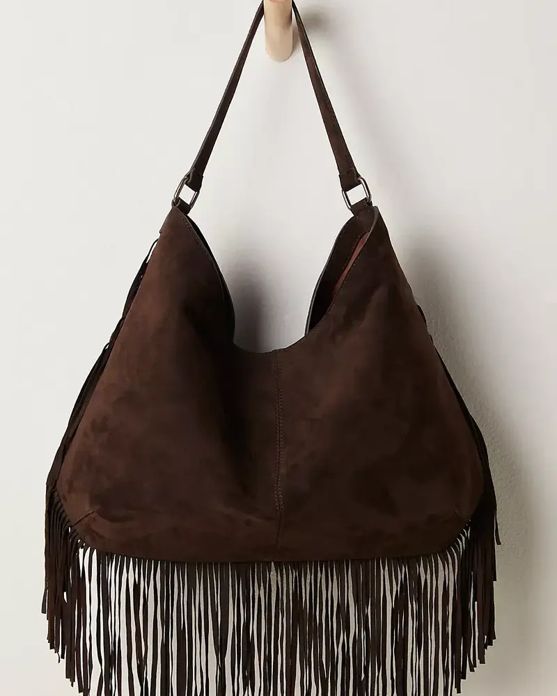 Free People Finn Fringe Shoulder Bag | Espresso