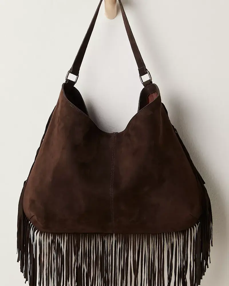 Free People Finn Fringe Shoulder Bag | Espresso