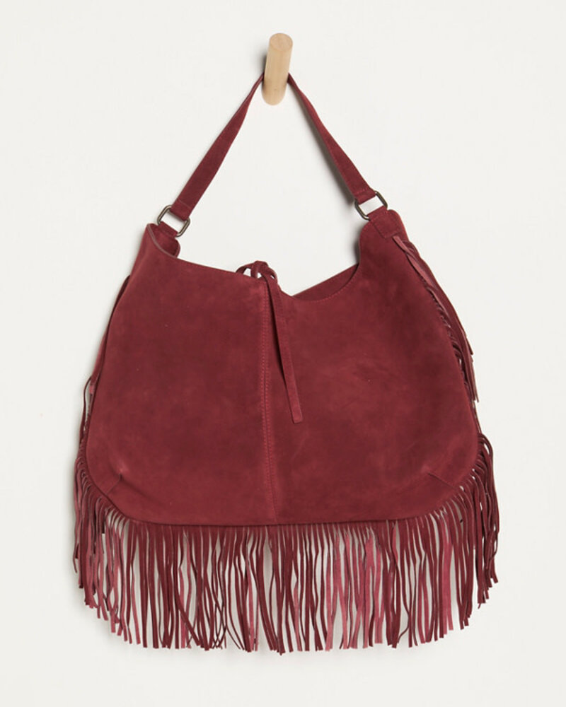 Free People Finn Fringe Shoulder Bag | Merlot