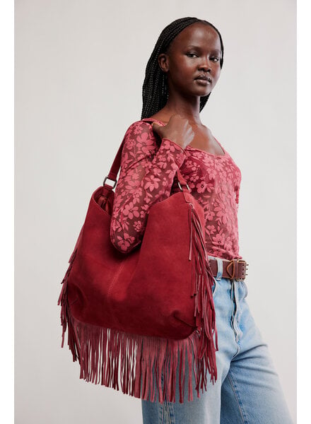 Free People Finn Fringe Shoulder Bag | Merlot