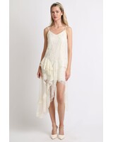 Shakiera Asymmetrical Midi Slip Dress | Ivory