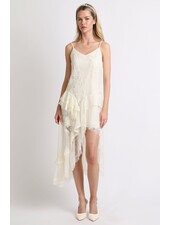 Shakiera Asymmetrical Midi Slip Dress | Ivory