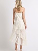 Shakiera Asymmetrical Midi Slip Dress | Ivory