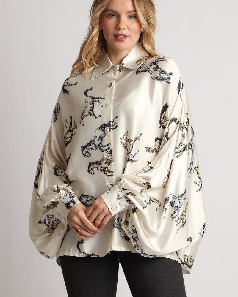 Hollie Horse Satin Blouse