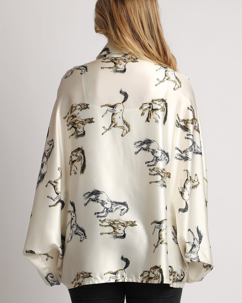 Hollie Horse Satin Blouse