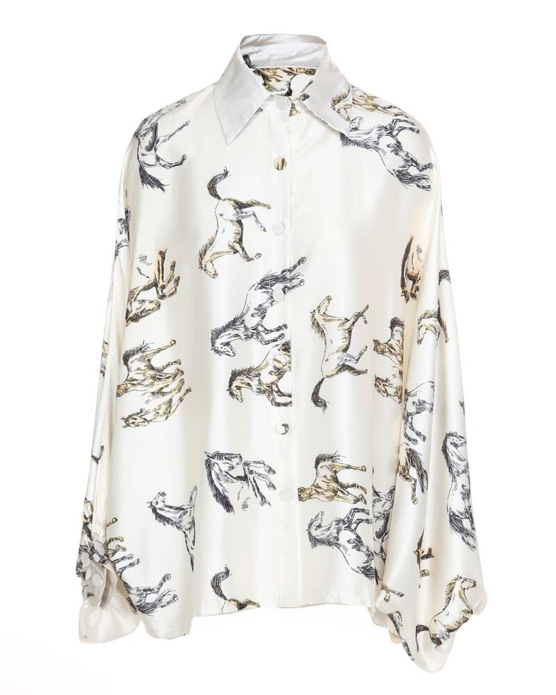 Hollie Horse Satin Blouse
