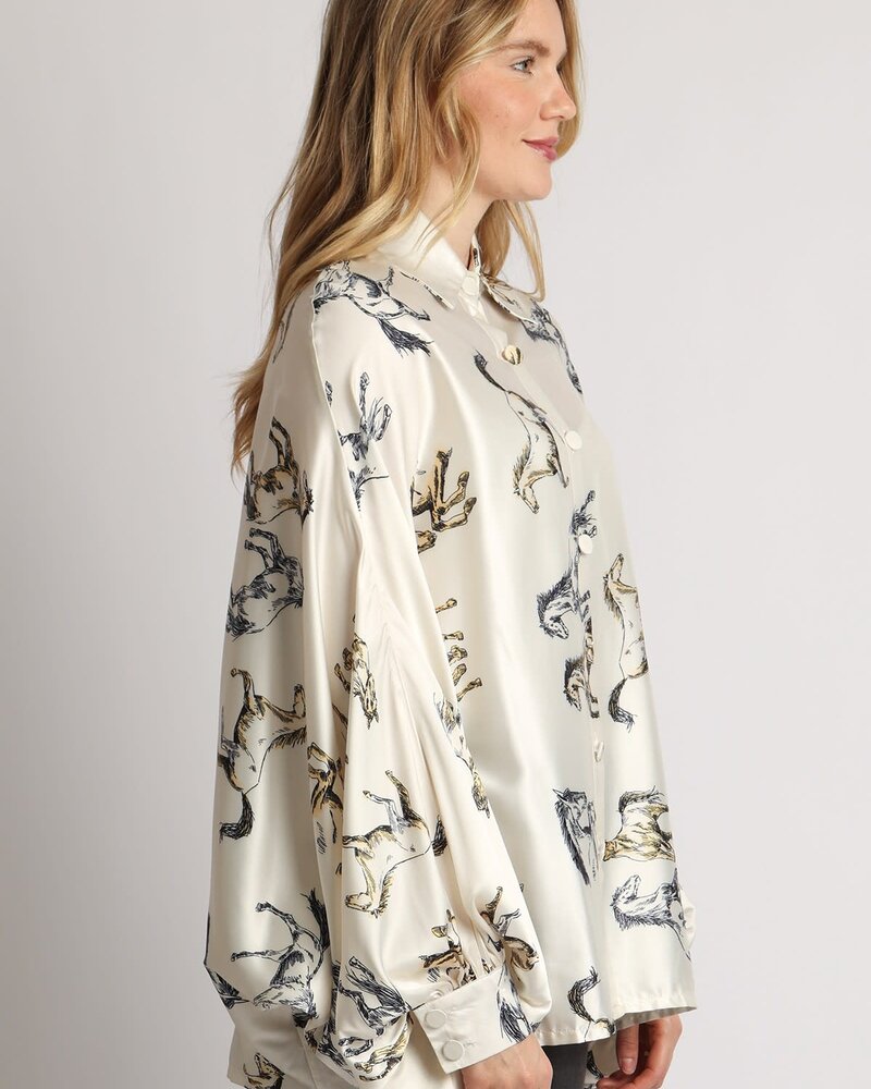 Hollie Horse Satin Blouse