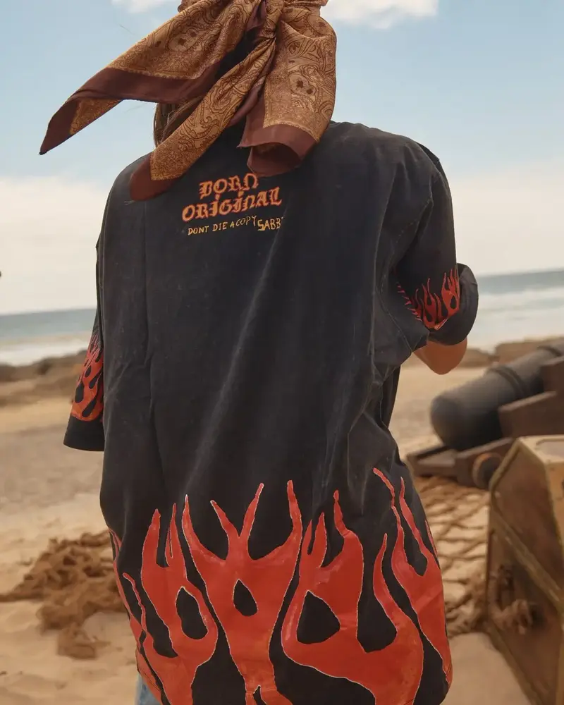 Sabbi The Flaming Cowboy Tee | Black