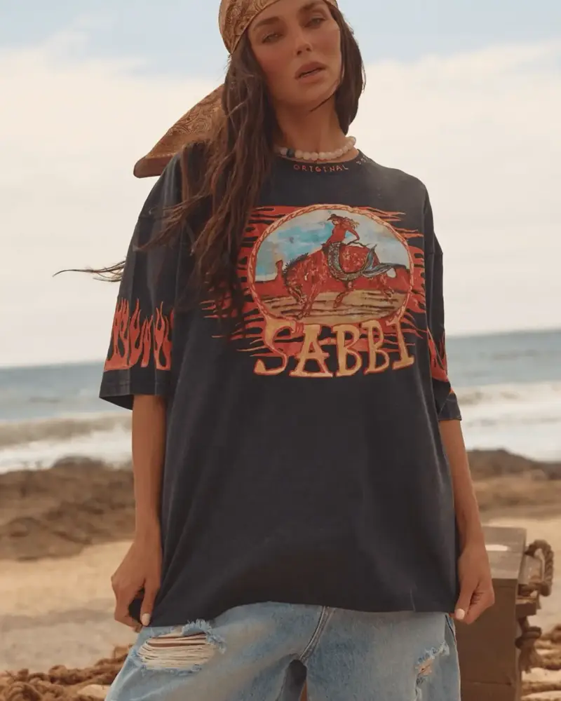 Sabbi The Flaming Cowboy Tee | Black
