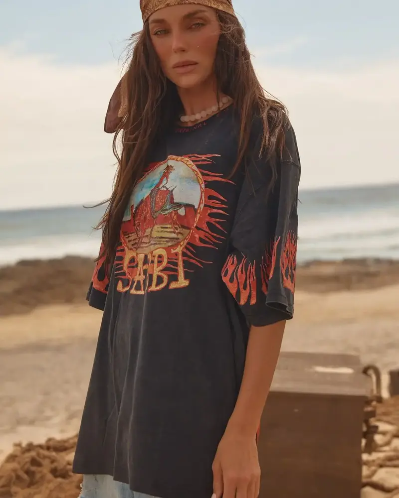 Sabbi The Flaming Cowboy Tee | Black