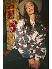 Sabbi Cowprint Collared Sweater