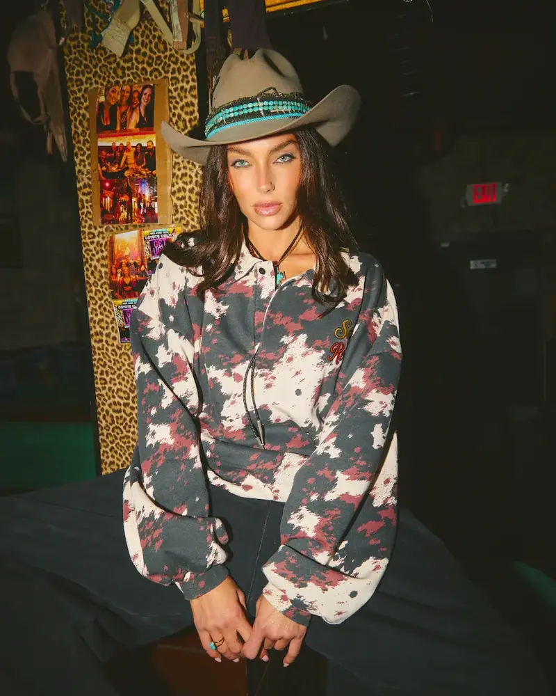 Sabbi Cowprint Collared Sweater