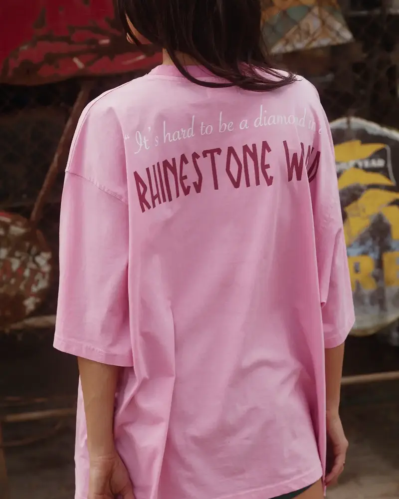 Sabbi Rhinestone Tee Pink Tee