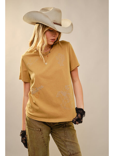 Western Embroidery Mineral Washed Tee