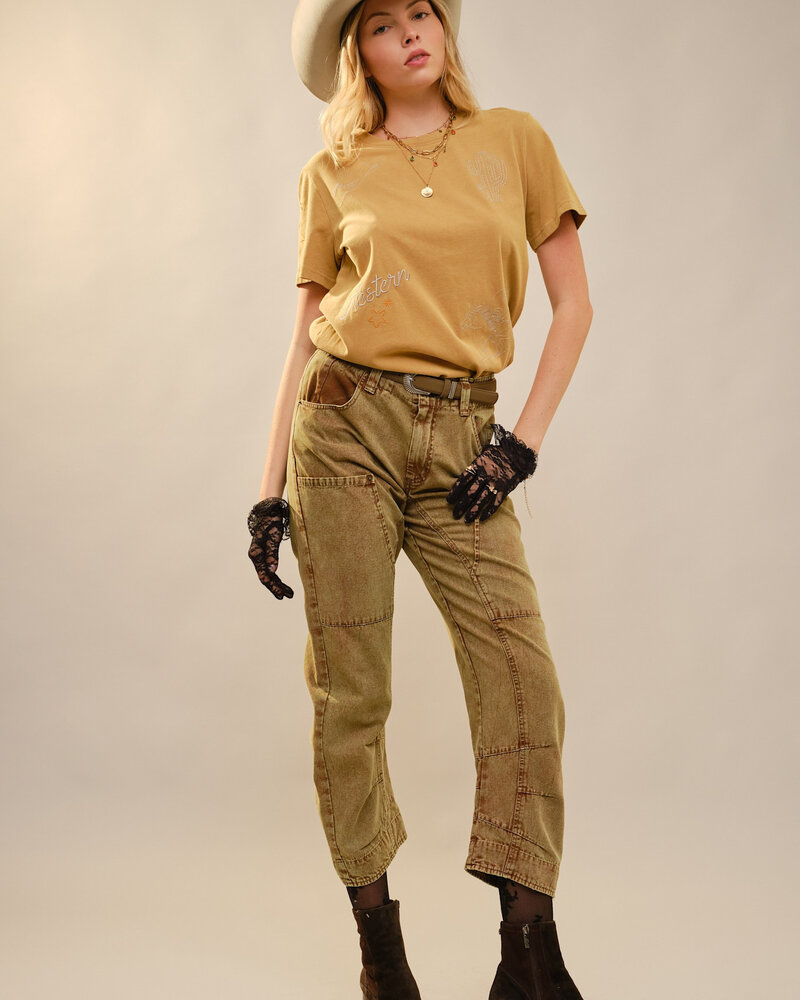 Western Embroidery Mineral Washed Tee