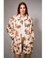 Cow Printed Denim Jacket
