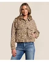 Studded Cheetah Denim Jacket