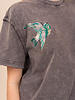 Bird Embroidered Mineral Wash Tee