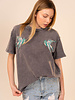Bird Embroidered Mineral Wash Tee