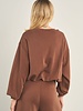 Cellie Cropped Crewneck Sweatshirt | Brown