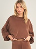 Cellie Cropped Crewneck Sweatshirt | Brown