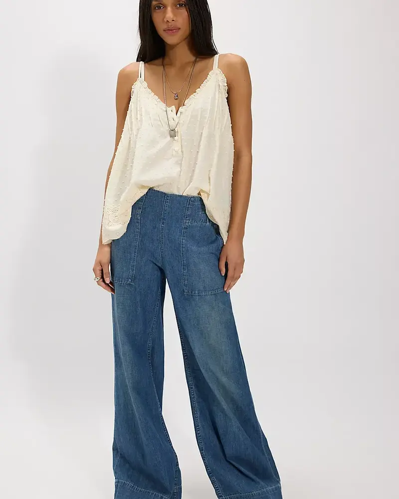 Free People Breezy Denim Pull-On Jeans | Cobalt