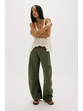 Free People Spotlight Washed Barrel Chino Trousers | Olive