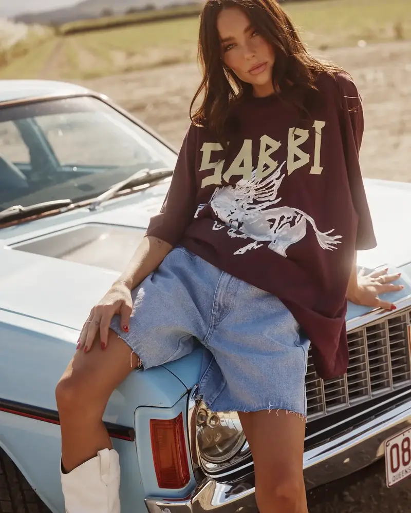 Sabbi Rhinestone Tee Chocolate Tee
