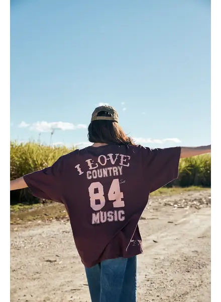 Sabbi I Love Country Music Tee | Chocolate