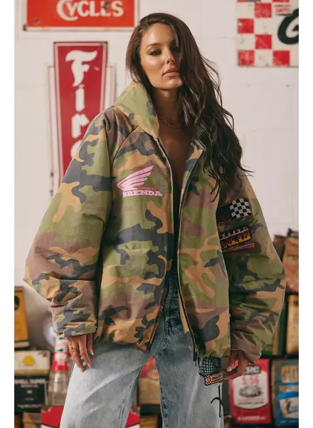 Sabbi Be Kind Bomber Jacket Camo
