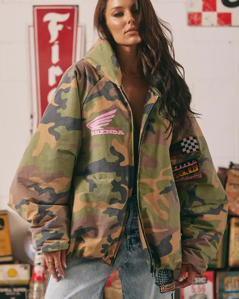 Sabbi Be Kind Bomber Jacket Camo