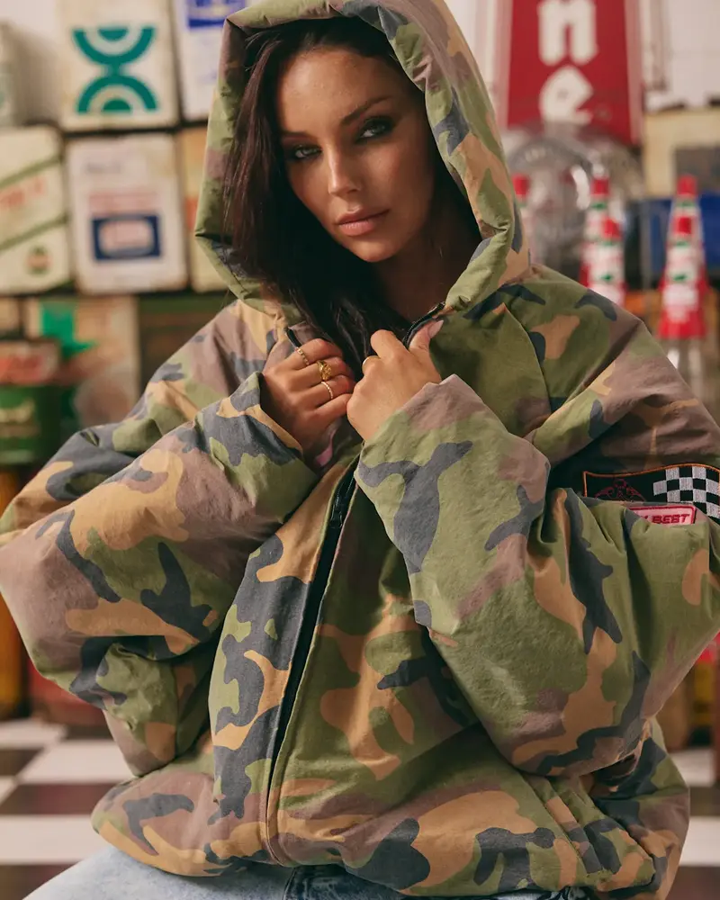 Sabbi Be Kind Bomber Jacket Camo
