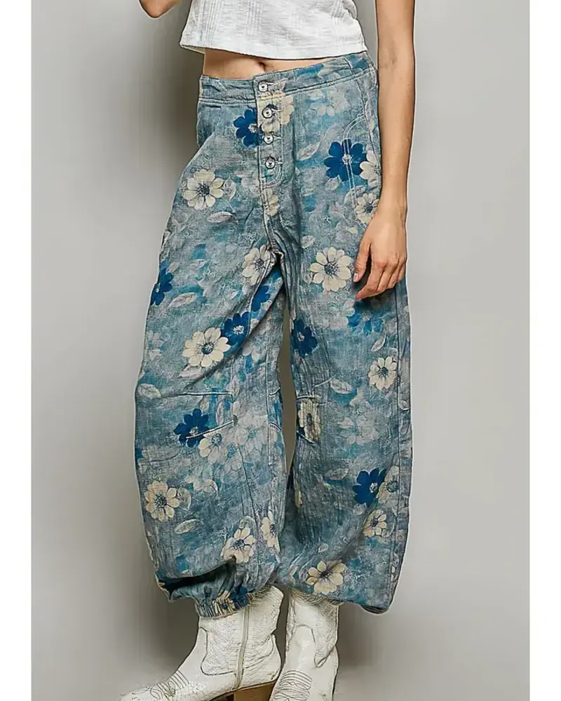Vintage Twill Floral Pants | Floral