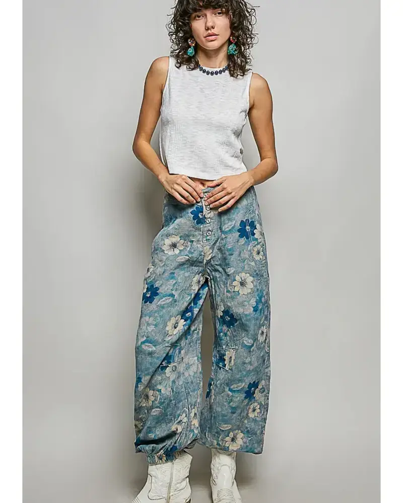Vintage Twill Floral Pants | Floral