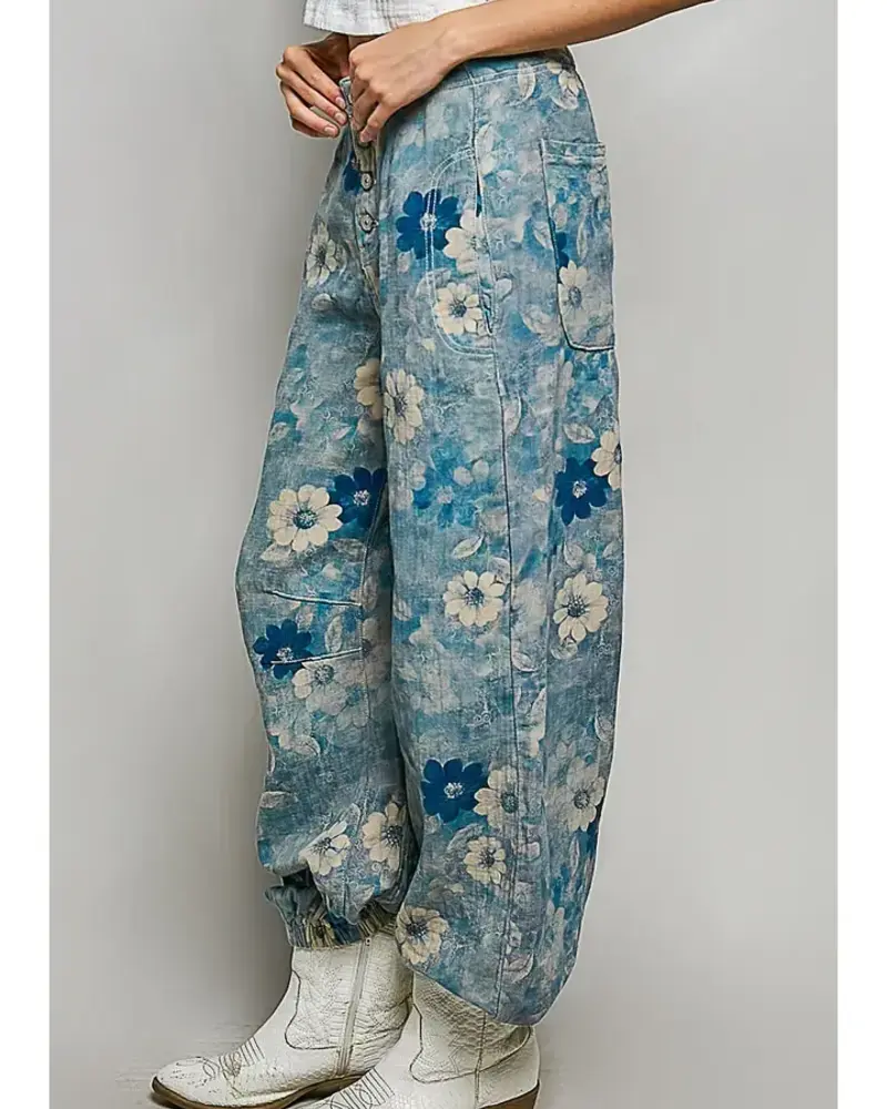 Vintage Twill Floral Pants | Floral