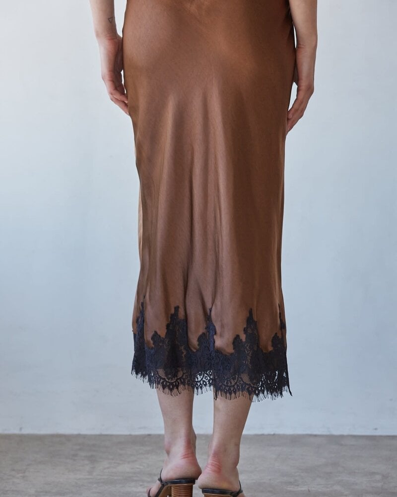 Sabrina Satin Midi Skirt