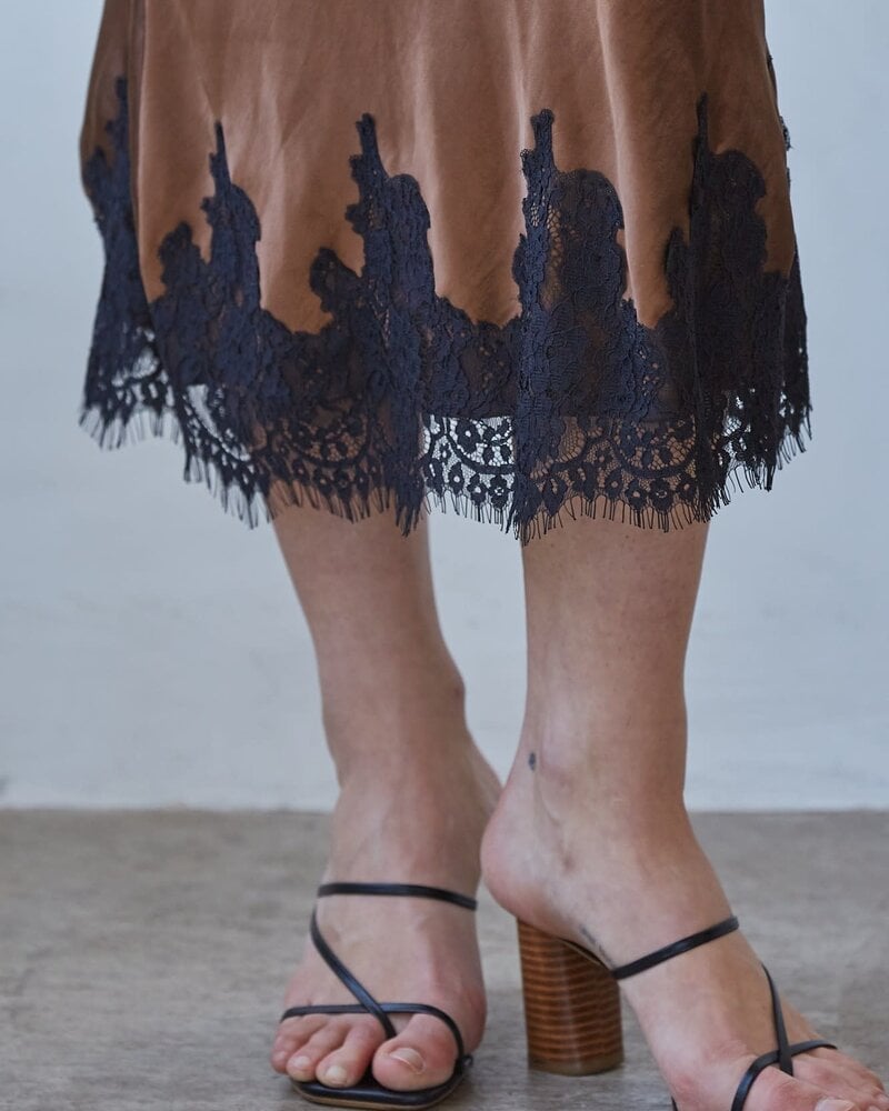 Sabrina Satin Midi Skirt