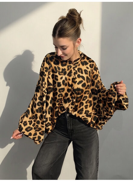 Lachlan Leopard Satin Blouse