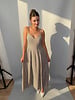 Ladiah Striped Maxi Dress | Brown