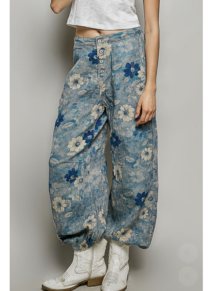Vintage Twill Floral Pants | Floral