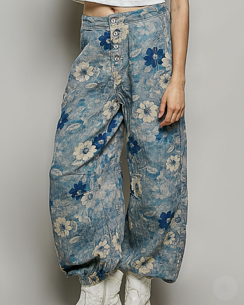 Vintage Twill Floral Pants | Floral